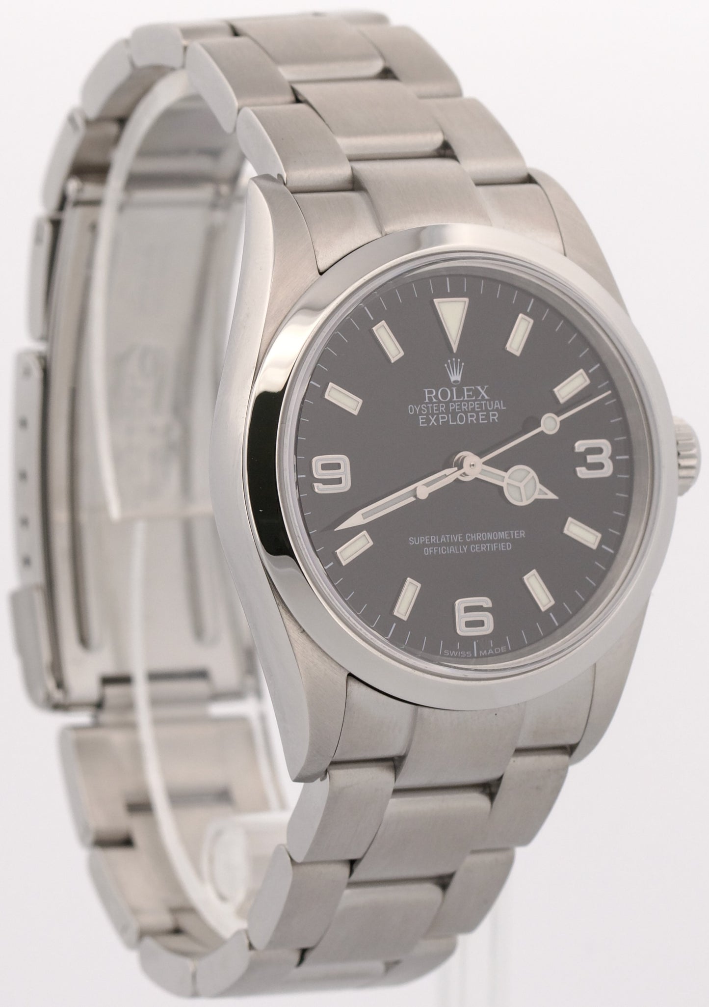 2007 PAPERS Rolex Explorer I BLACK 36mm 3-6-9 Stainless Steel Oyster 114270 BOX