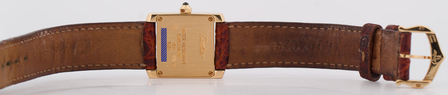 Ladies Cartier Tank Francaise IVORY 18K Gold 25mm Quartz W5000256 1820 Watch