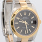 2021 PAPERS Rolex DateJust 41 BLACK 18K Gold Steel OYSTER 41mm 126333 Watch BOX
