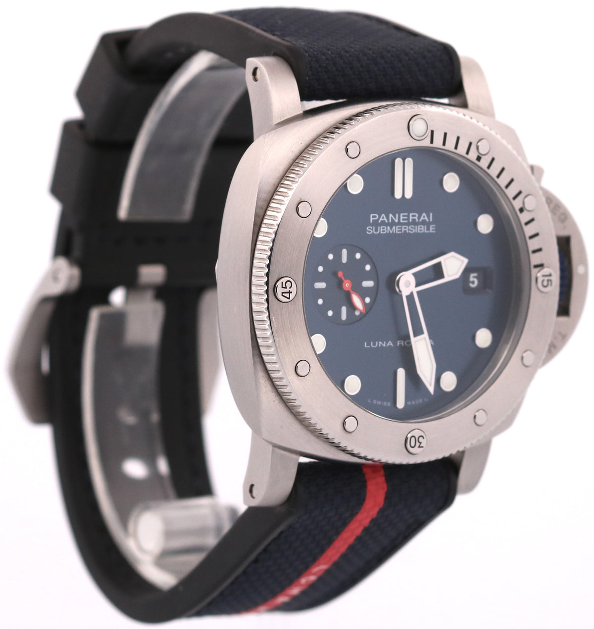 Panerai Submersible PAM01391 QuarantaQuattro Luna Rossa Blue 44mm Box Papers