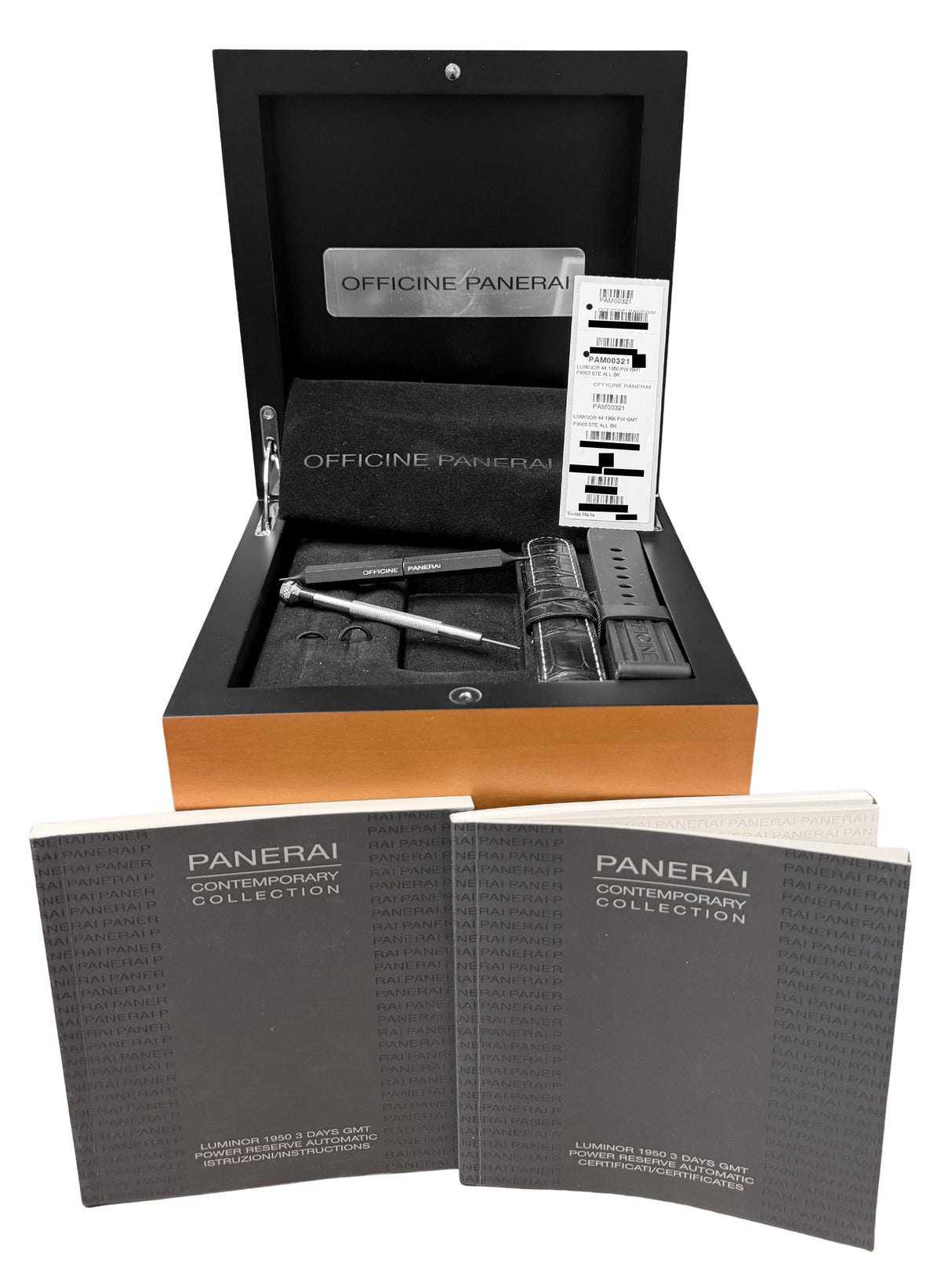 Panerai Luminor 1950 3 Days GMT Power Reserve PAM00321 Black 44mm Box Papers