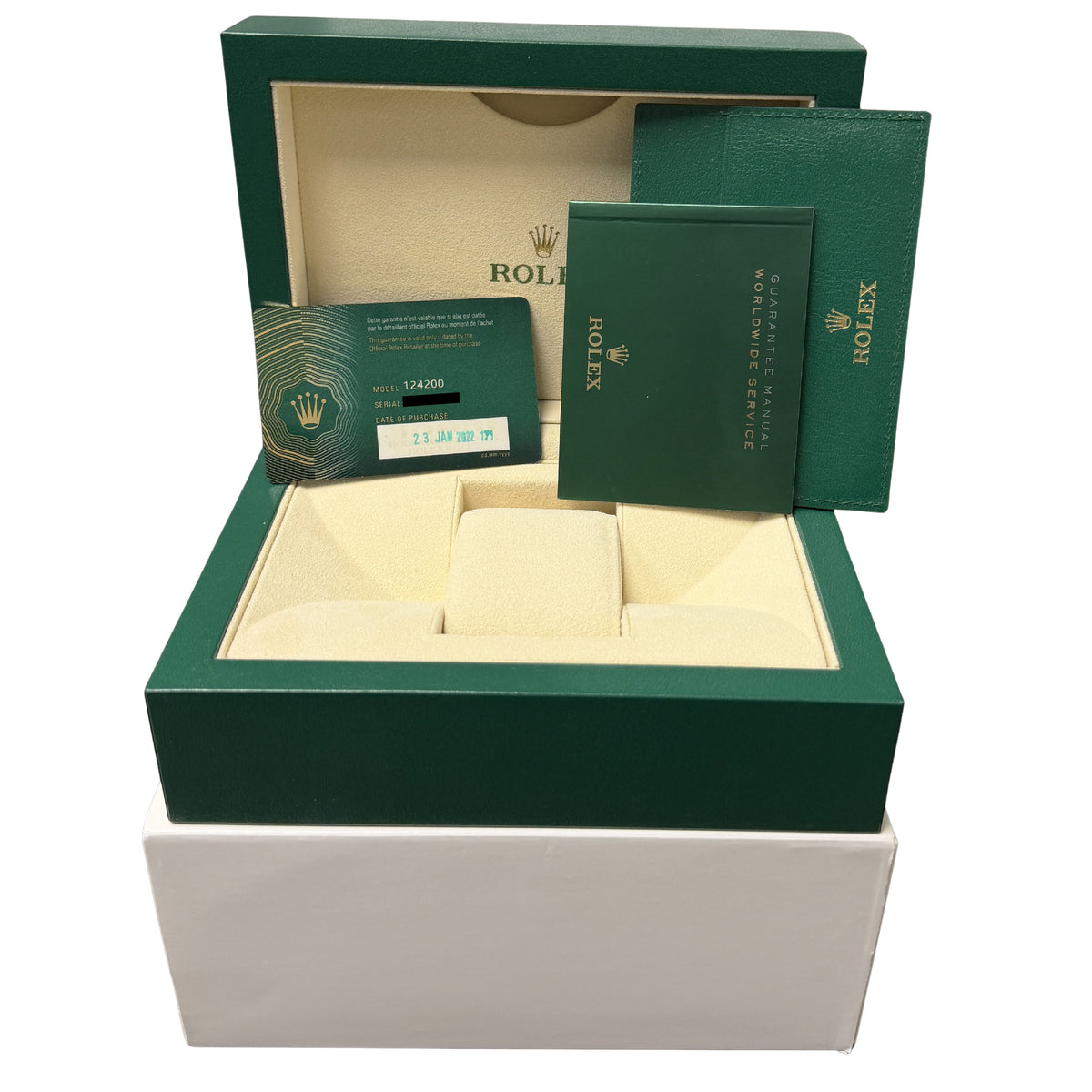 2022 Rolex Oyster Perpetual 124200 Blue 34mm Steel Oyster Watch Box Papers