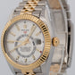 2022 PAPERS Rolex Sky-Dweller WHITE 18K Gold Stainless JUBILEE 42mm 326933 BOX