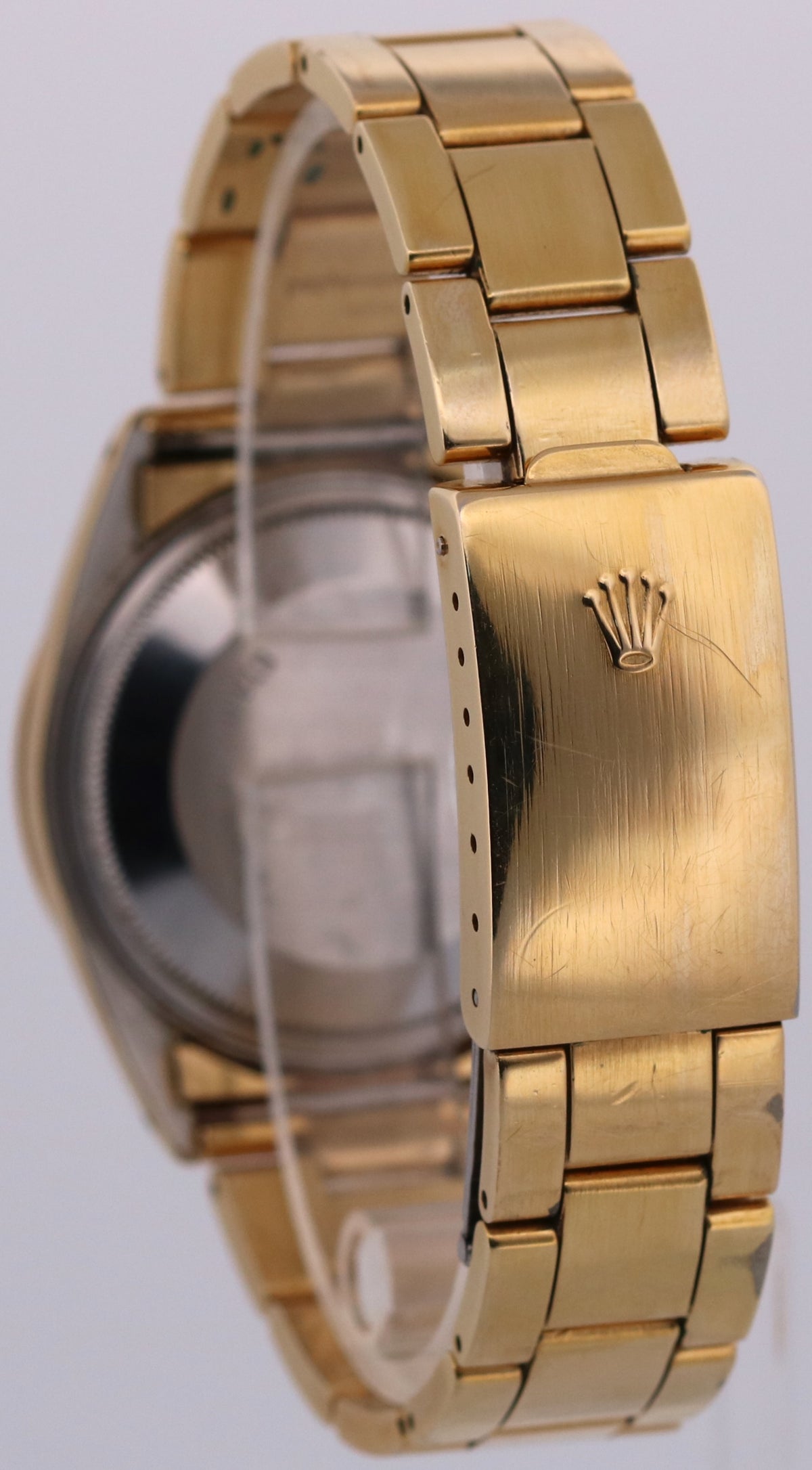 1984 Rolex Oyster Perpetual Date 15505 34mm Champagne Gold Oyster Watch Box