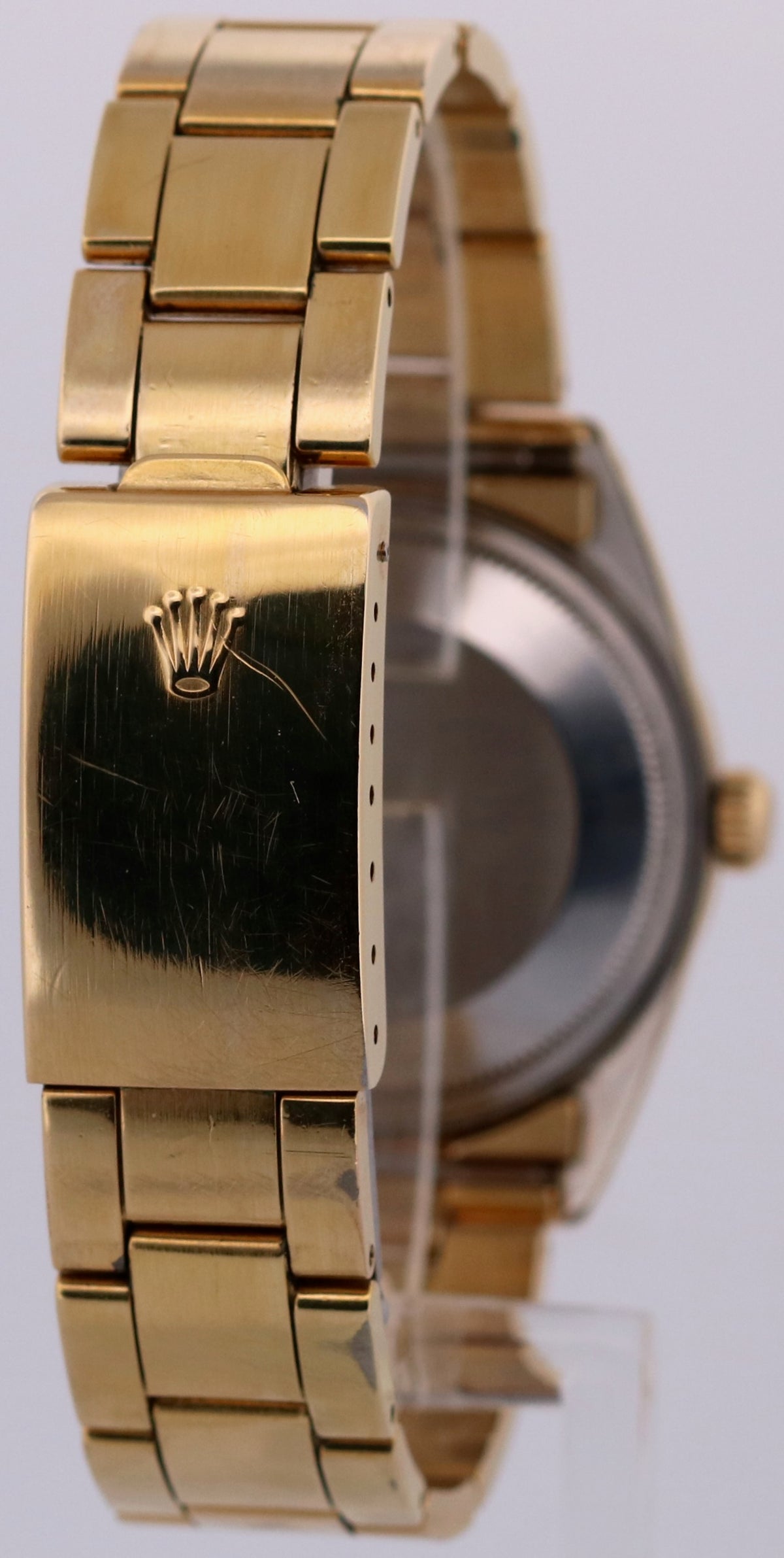 1984 Rolex Oyster Perpetual Date 15505 34mm Champagne Gold Oyster Watch Box