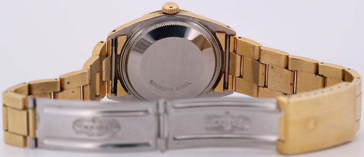 1984 Rolex Oyster Perpetual Date 15505 34mm Champagne Gold Oyster Watch Box