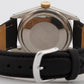 1987 Rolex DateJust 16013 Ivory Roman 18K Gold Steel Fluted Leather 36mm Watch