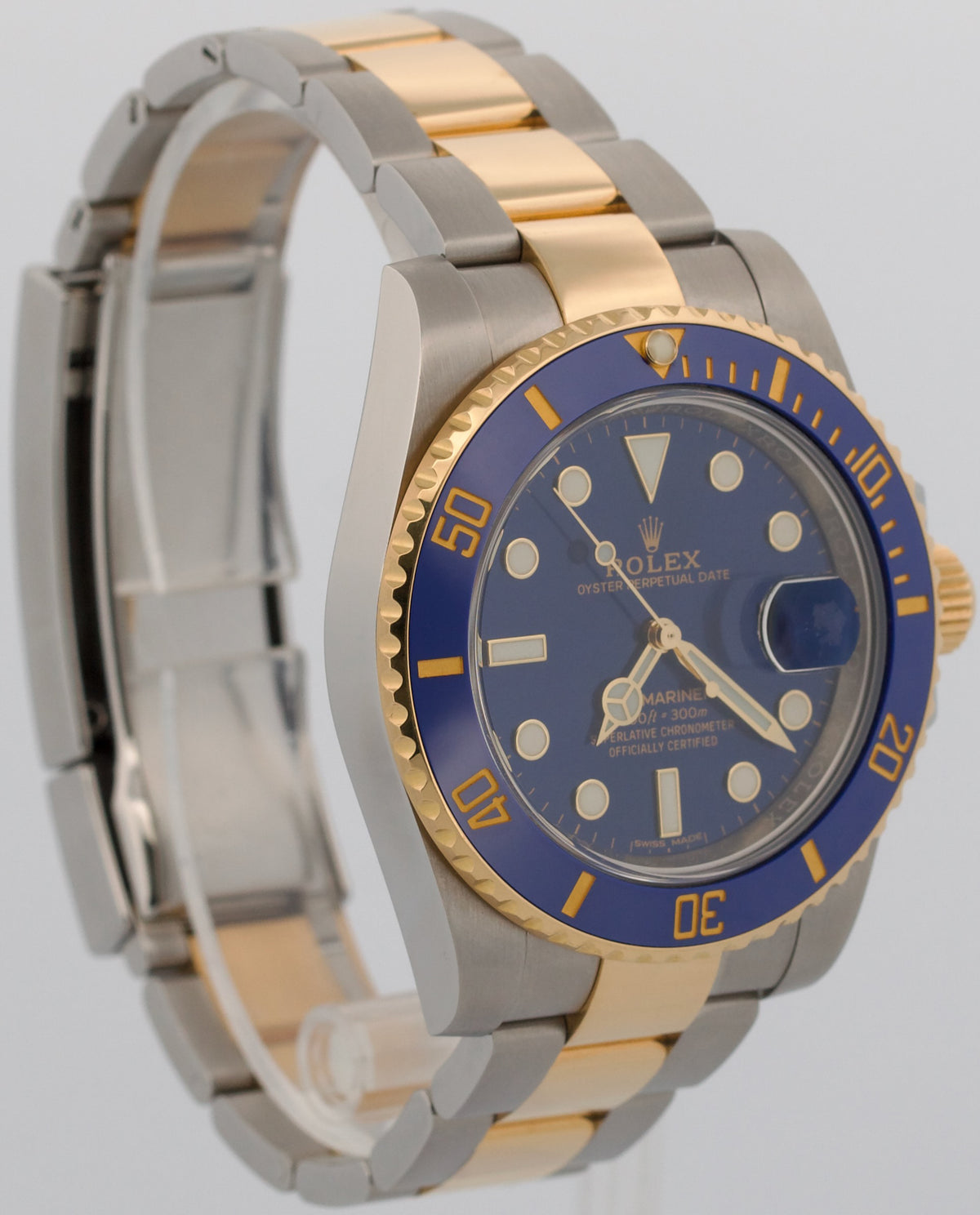 Unpolished 2019 Rolex Submariner Date BLUE 18K Steel 40mm 116613 LB Box Papers