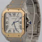2023 Cartier Santos 4072 W2SA0009 Silver White 18K Gold Steel 39.8mm Box Papers