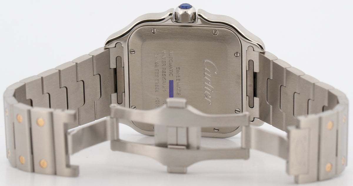 2023 Cartier Santos 4072 W2SA0009 Silver White 18K Gold Steel 39.8mm Box Papers