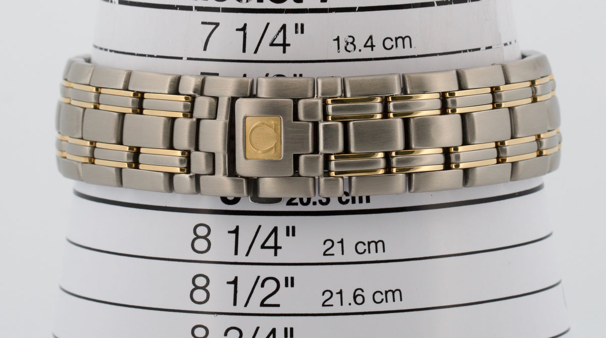 Omega Seamaster 2311.10.00 Champagne 18K Gold Steel Quartz 36mm Watch Box Papers