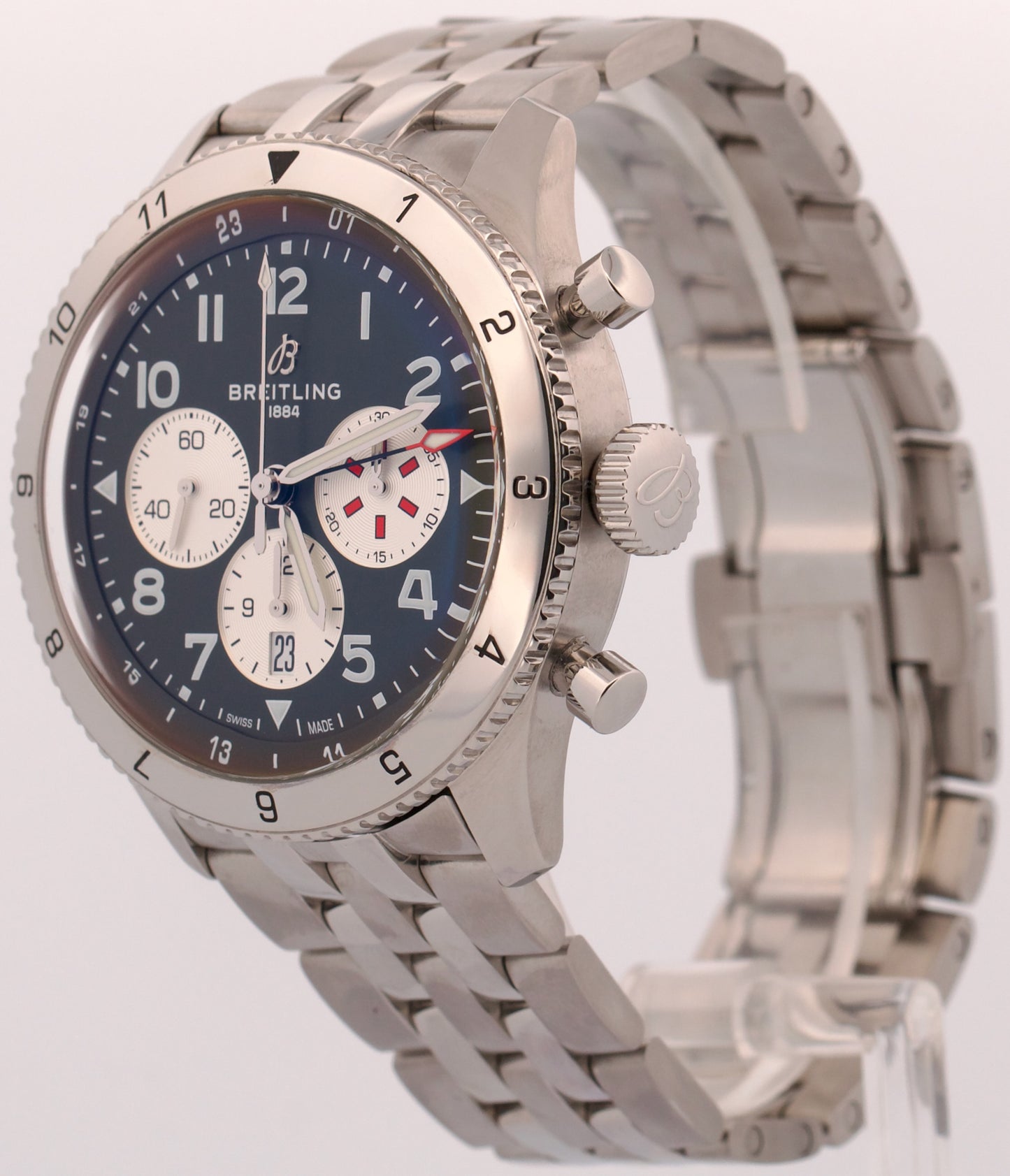 2023 PAPERS Breitling Super AVI B04 GREEN Curtiss Warhawk Steel 46mm AB0445 BOX