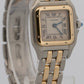 Ladies Cartier Panthere 66921 Two Row 18K Gold Steel Ivory 22mm Quartz Watch