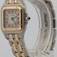 Ladies Cartier Panthere 66921 Two Row 18K Gold Steel Ivory 22mm Quartz Watch