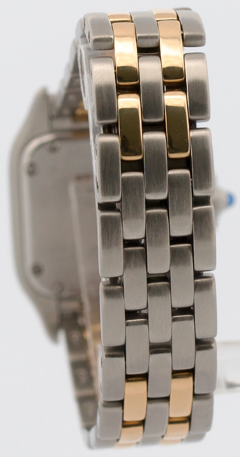 Ladies Cartier Panthere 66921 Two Row 18K Gold Steel Ivory 22mm Quartz Watch