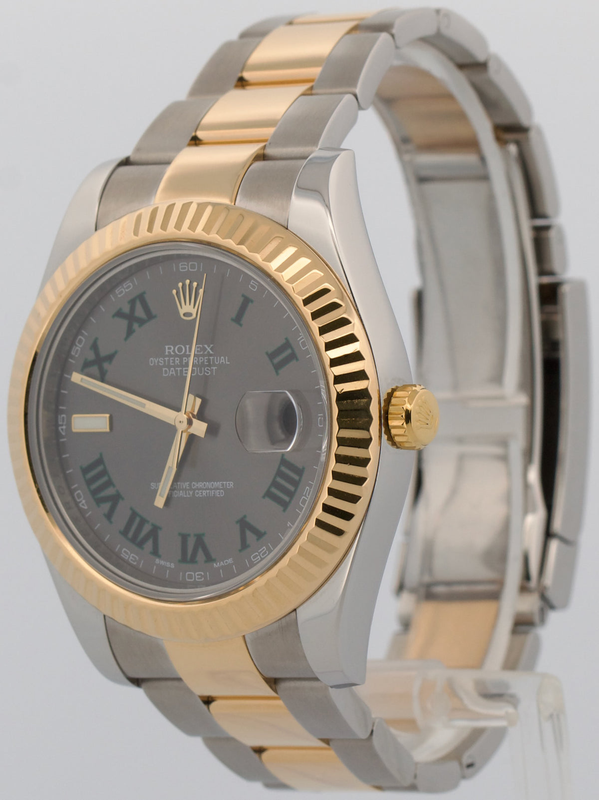 Rolex DateJust II 116333 Two-Tone Wimbledon 18K Gold Steel Oyster 41mm Watch