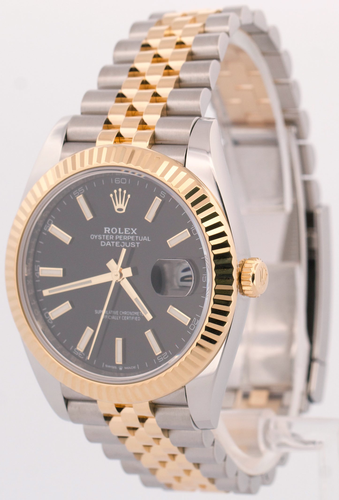 2021 PAPERS Rolex DateJust 41 BLACK 18K Gold Steel JUBILEE 41mm 126333 Watch BOX