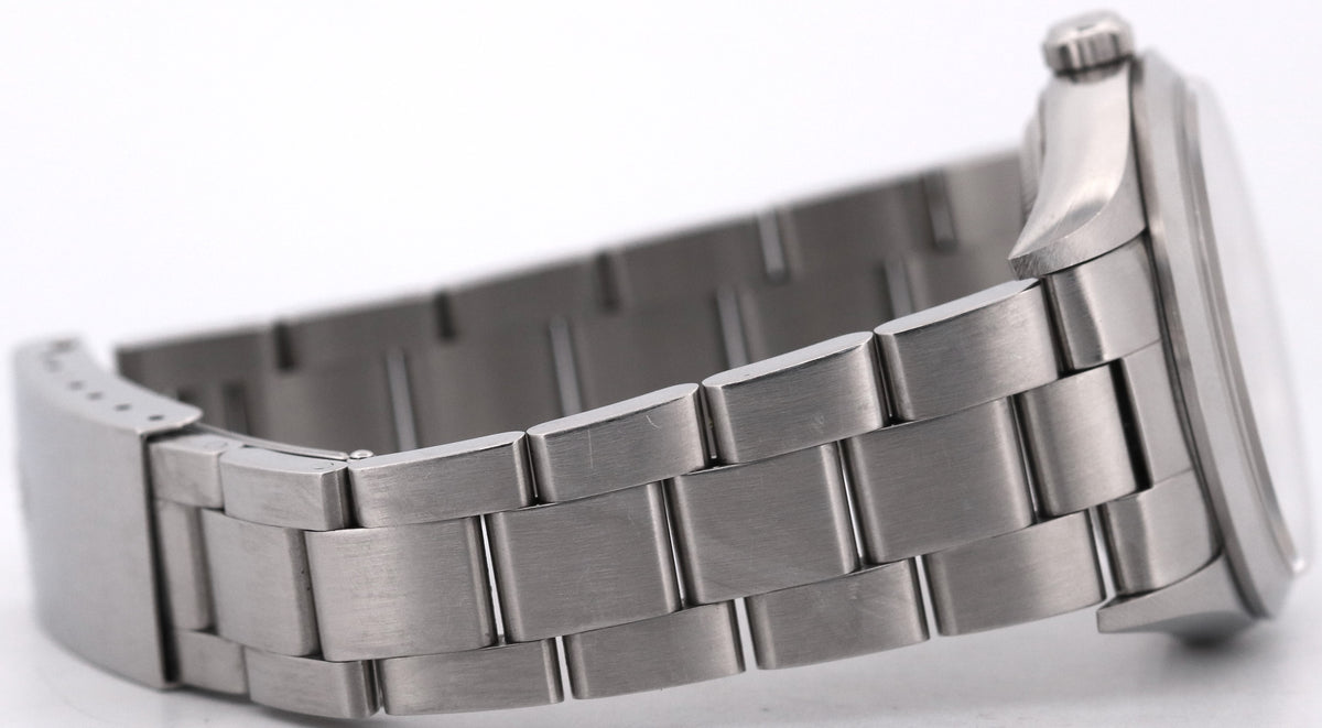 Unpolished Rolex Oyster Perpetual Air-King 14000 34mm Silver Oyster Box Papers