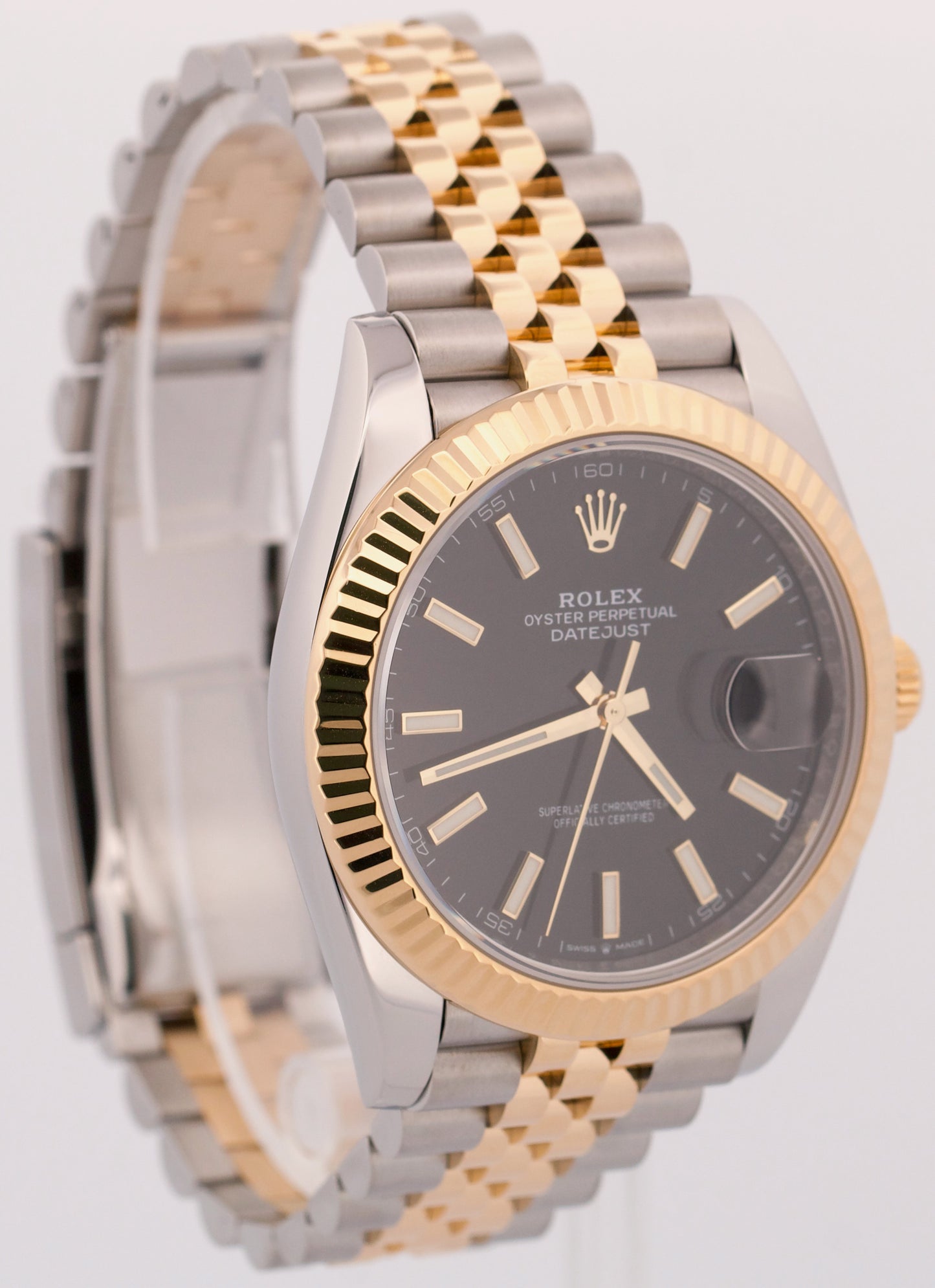 2021 PAPERS Rolex DateJust 41 BLACK 18K Gold Steel JUBILEE 41mm 126333 Watch BOX