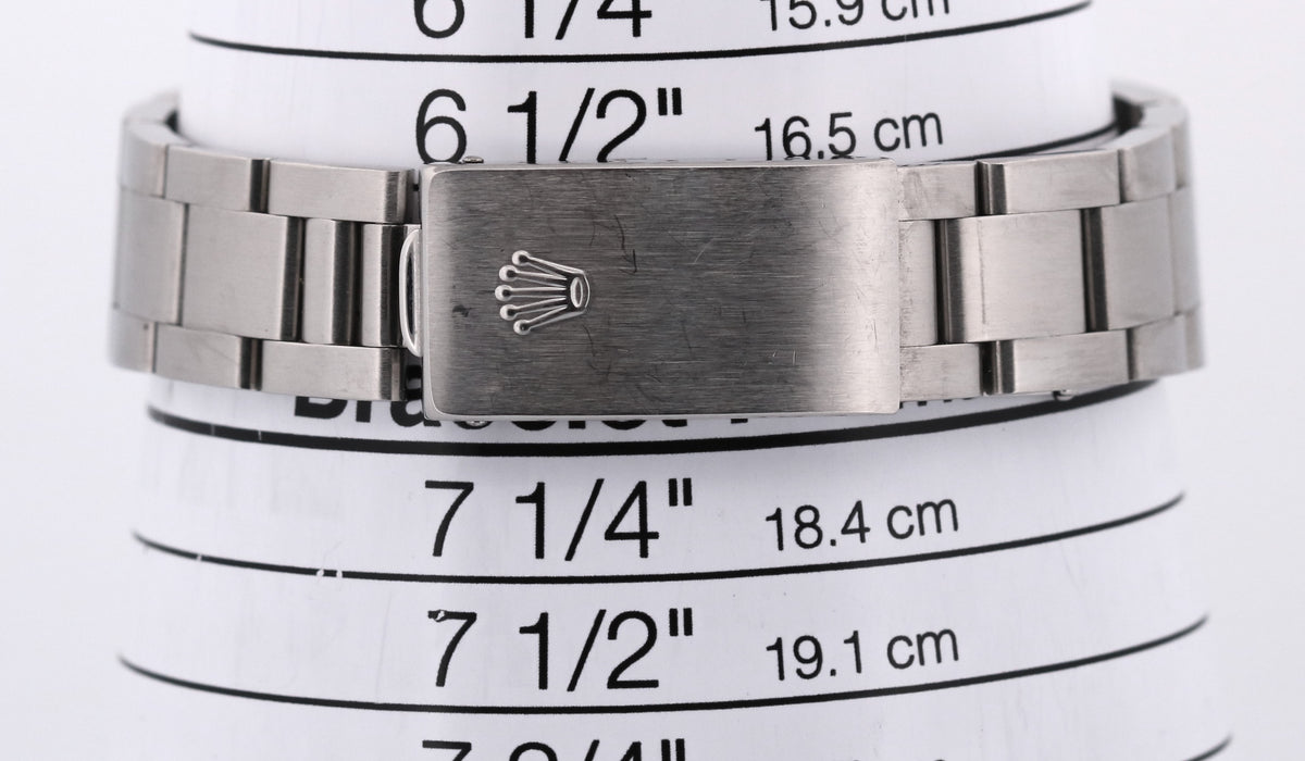 Unpolished Rolex Oyster Perpetual Air-King 14000 34mm Silver Oyster Box Papers