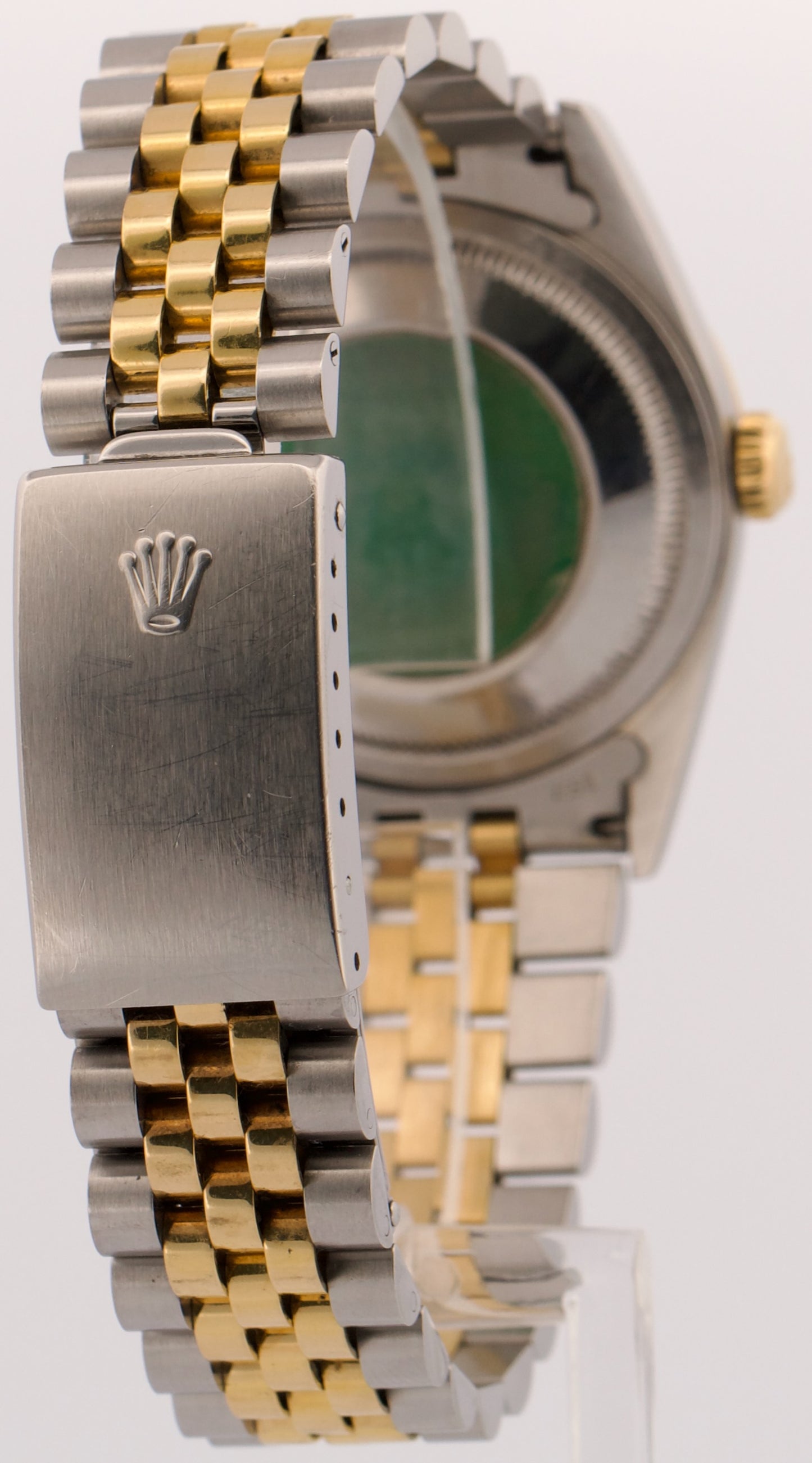 1996 PAPERS Rolex DateJust 36mm CHAMPAGNE No-Holes Steel JUBILEE 18K 16233 BOX