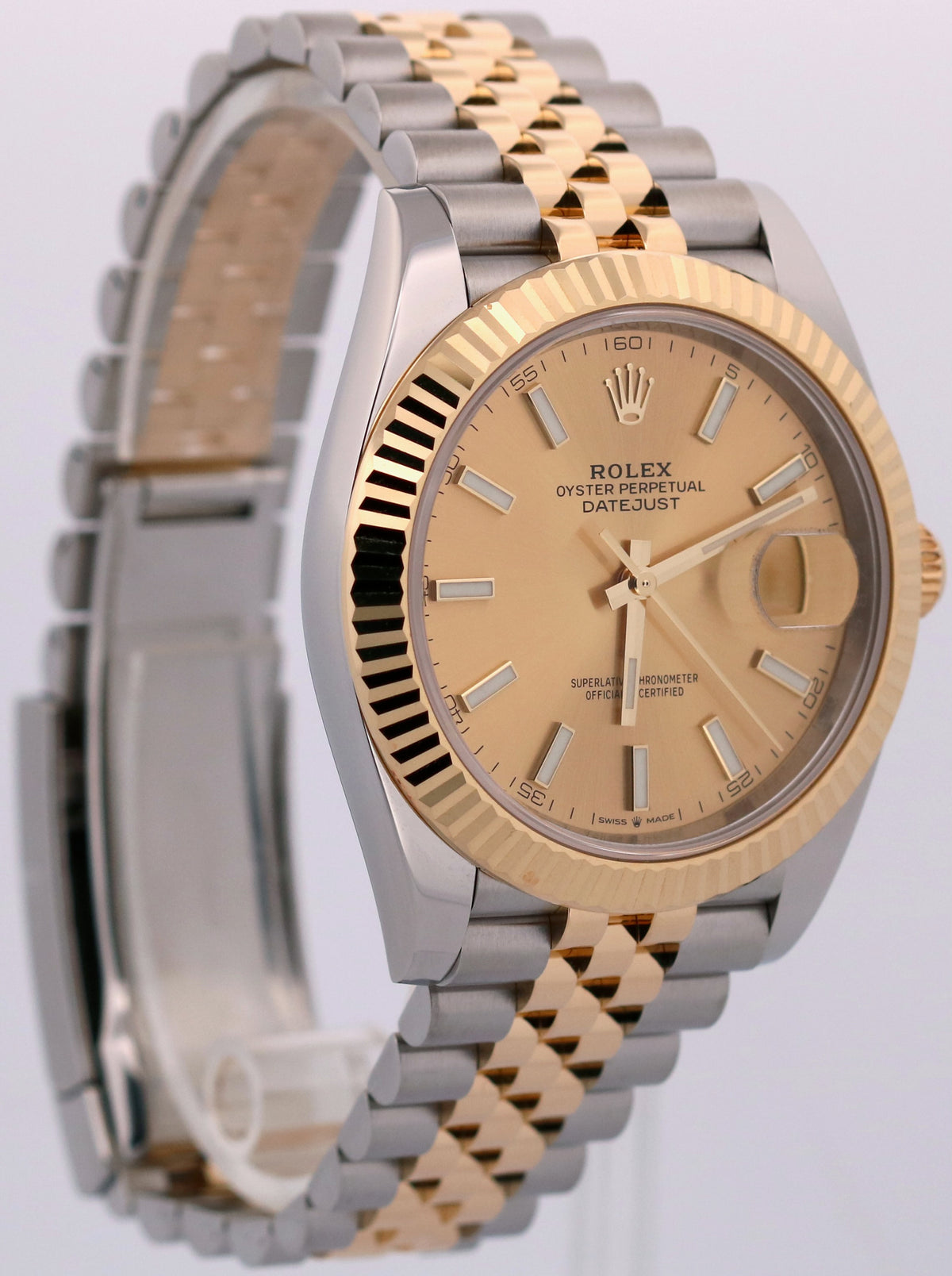 2023 Rolex DateJust 126333 41mm Champagne 18K Gold Silver Jubilee Box Papers