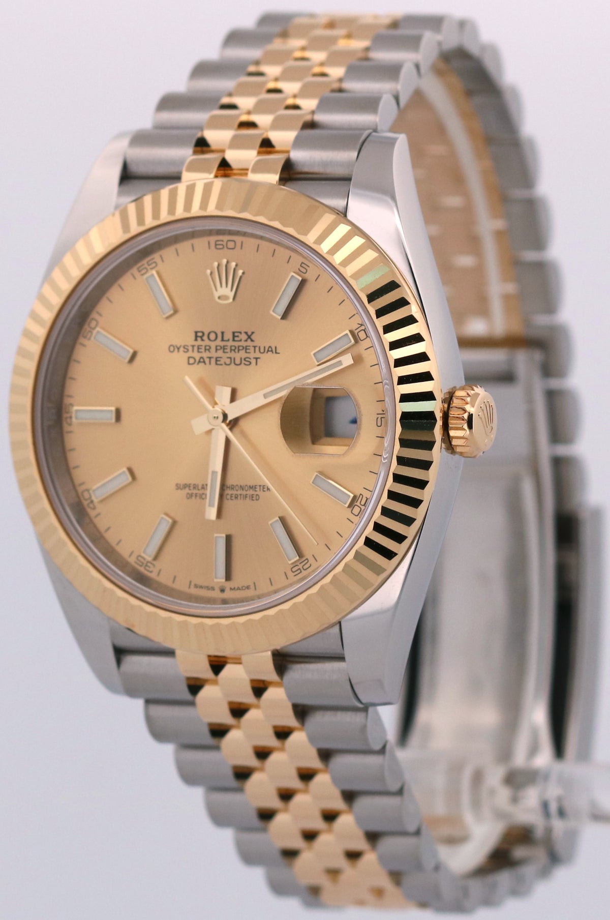 2023 Rolex DateJust 126333 41mm Champagne 18K Gold Silver Jubilee Box Papers
