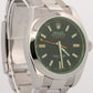 Rolex Milgauss BLACK Orange Steel Green Crystal 40mm Smooth Oyster 116400 GV