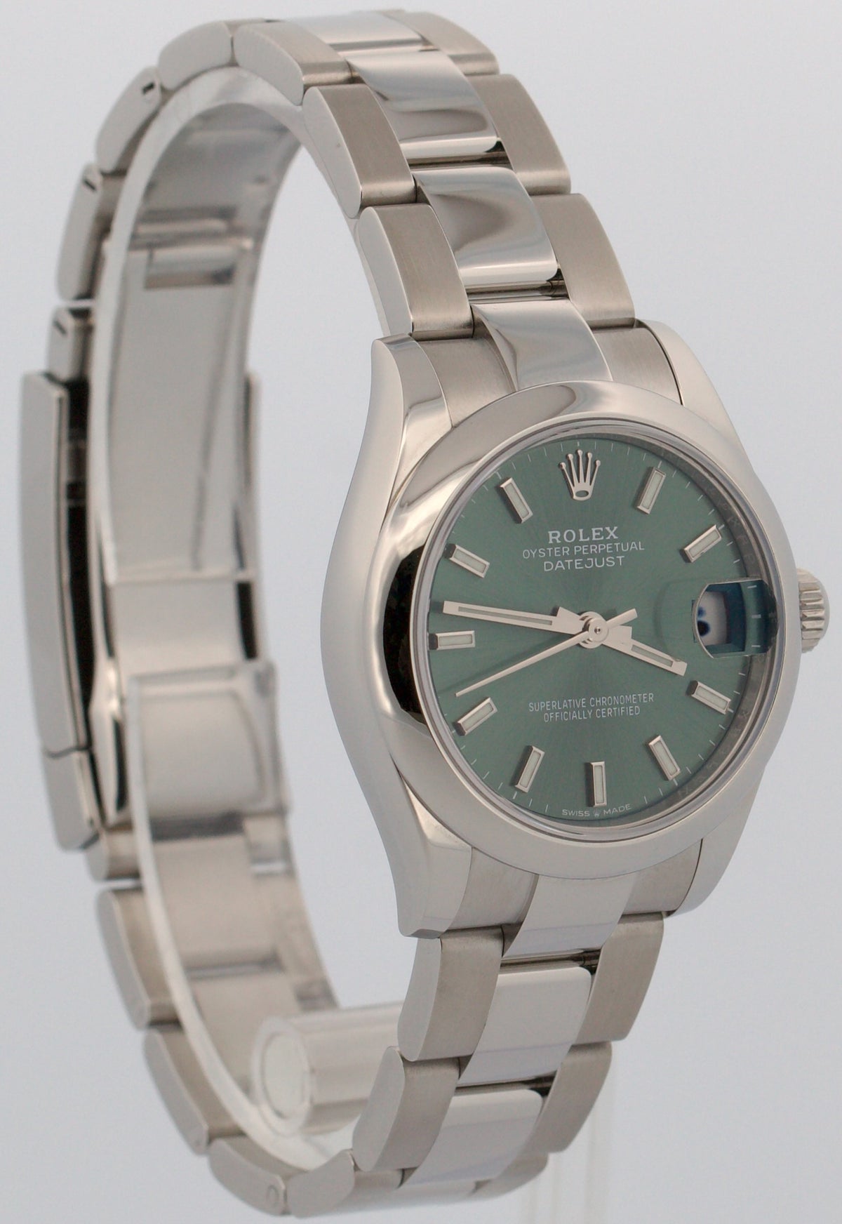 2022 Rolex DateJust 278240 Mint Green Stainless Steel Oyster 31mm Box Papers