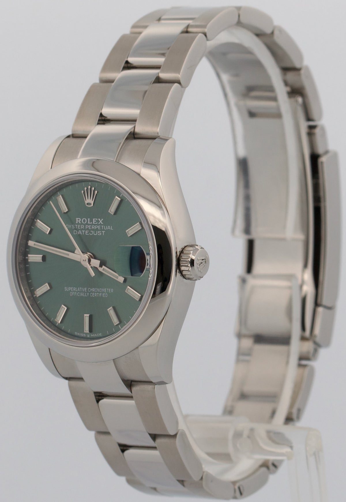 2022 Rolex DateJust 278240 Mint Green Stainless Steel Oyster 31mm Box Papers