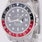 UNPOL. 1991 Rolex GMT-Master II COKE Red Black 40mm Steel Watch Date 16710 B+P