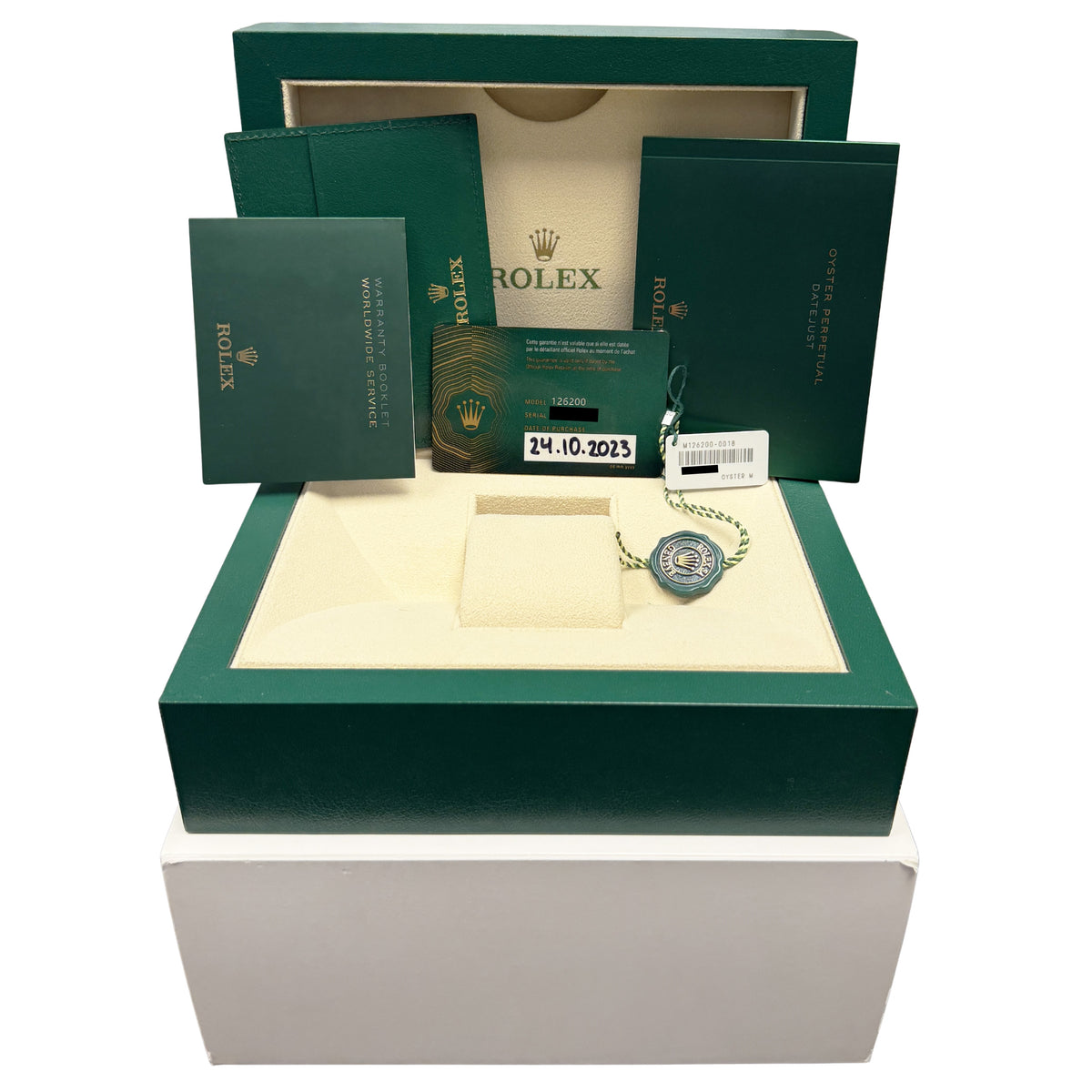 2023 Rolex Datejust 126200 Wimbledon Rhodium Roman Numeral Steel Watch Box Paper