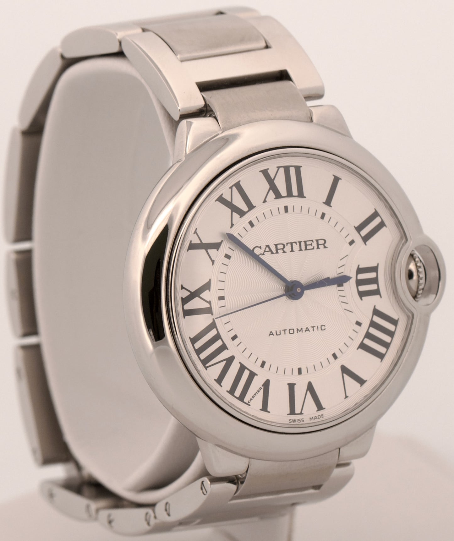 Ladies Cartier Ballon Bleu SILVER GUILLOCHE Stainless 36mm 3284 W6920046 Watch