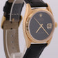 1983 Rolex DateJust 16018 36mm Factory Black Onyx 18K Gold Watch Box Papers