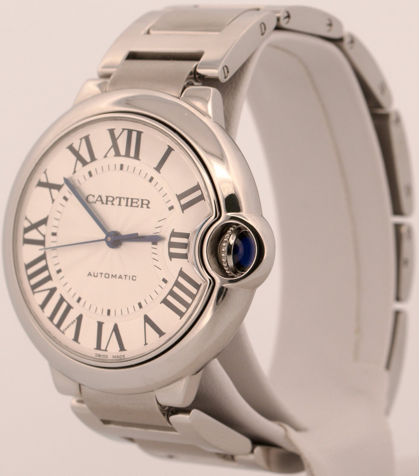 Ladies Cartier Ballon Bleu SILVER GUILLOCHE Stainless 36mm 3284 W6920046 Watch