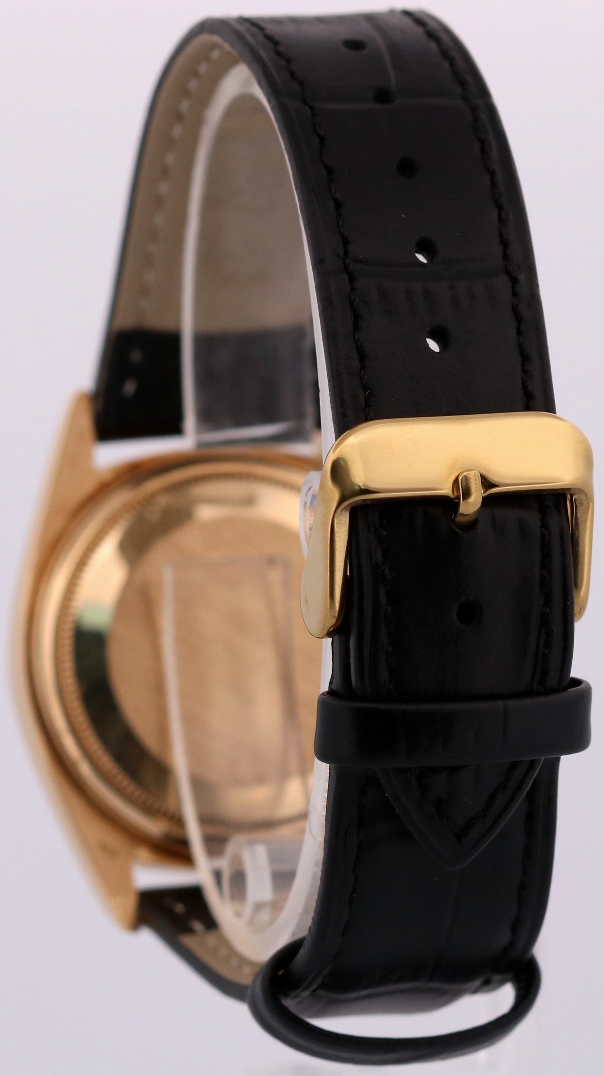 1983 Rolex DateJust 16018 36mm Factory Black Onyx 18K Gold Watch Box Papers