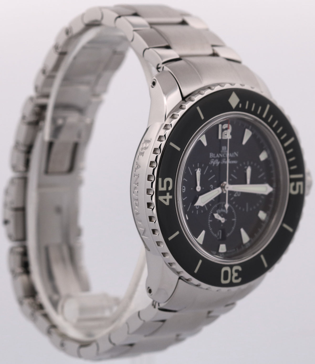 Blancpain Fifty Fathoms Flyback 5085F-1130-52A Steel Black 45mm Watch Box Papers