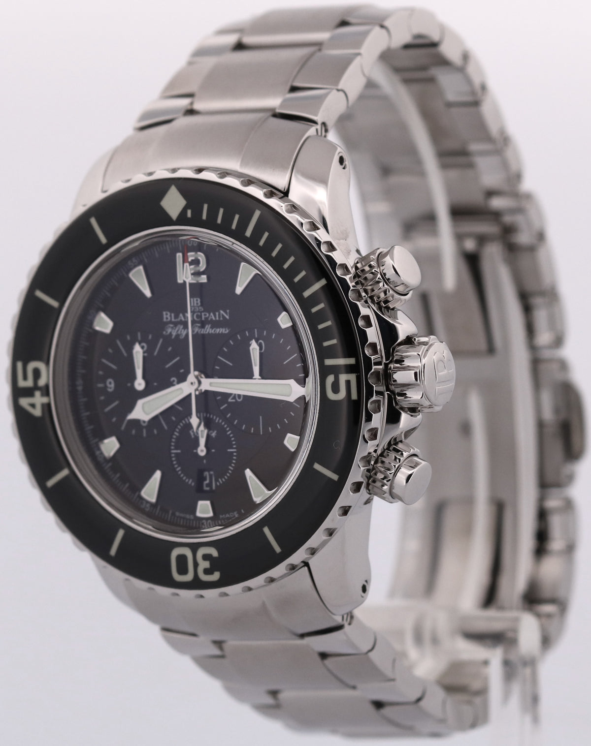 Blancpain Fifty Fathoms Flyback 5085F-1130-52A Steel Black 45mm Watch Box Papers