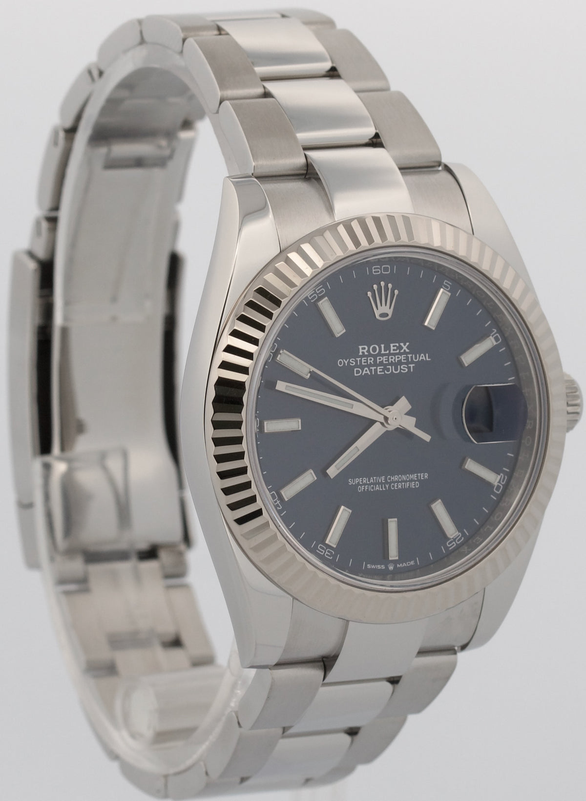 2025 Rolex DateJust 126334 41mm Blue Steel 18K Gold Oyster Watch Box Papers