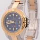 Ladies Rolex Yacht-Master 29mm BLUE 18K Yellow Gold Steel Two-Tone Watch 69623
