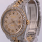 1987 Rolex DateJust 16013 Pave Roman Diamond 36mm 18K Gold Steel Jubilee Watch