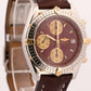 Breitling Chronomat BURGUNDY Red Two-Tone Gold Steel Leather 39mm B130501 Watch