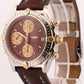 Breitling Chronomat BURGUNDY Red Two-Tone Gold Steel Leather 39mm B130501 Watch