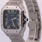 Unworn 2021 Cartier Santos 4072 WSSA0030 39.8mm Blue Roman Steel Box Papers