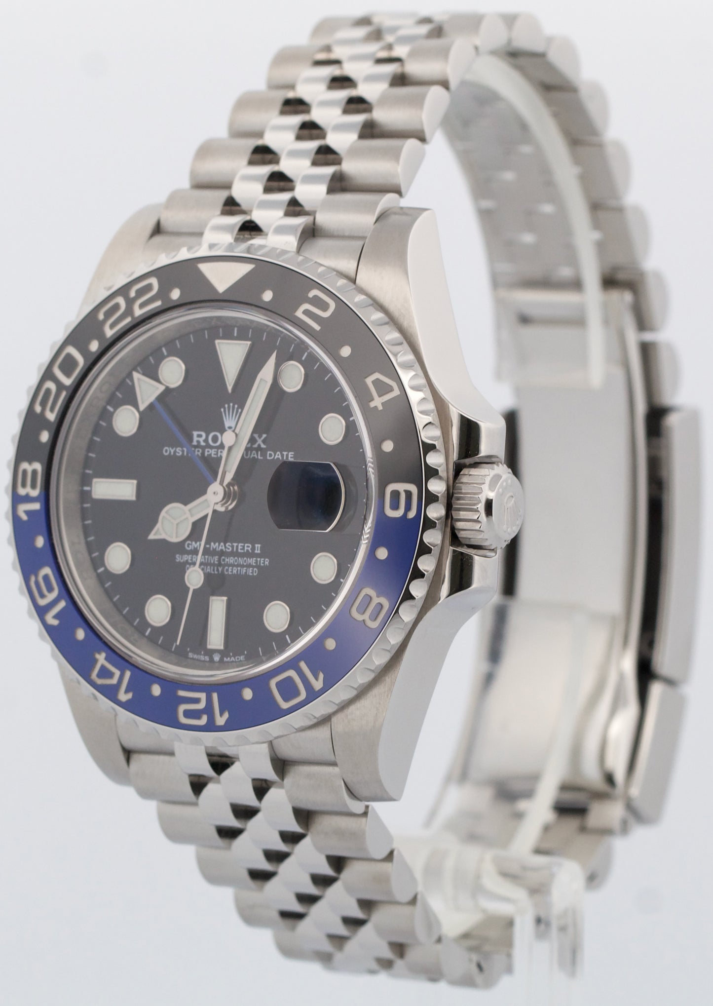 2021 PAPERS Rolex GMT-Master II BATGIRL 40mm Blue Steel JUBILEE 126710 BLNR BOX