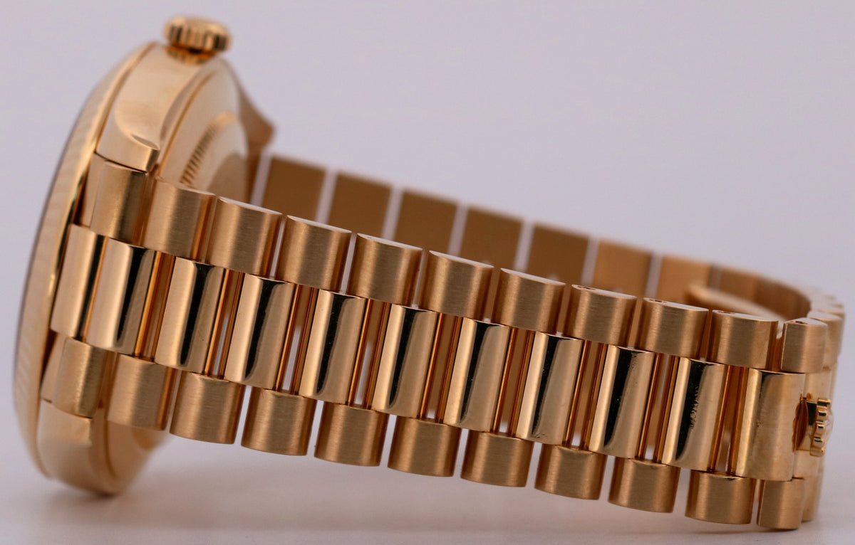 Rolex Day-Date President 228238 Silver Roman 18K Yellow Gold 40mm Box Papers