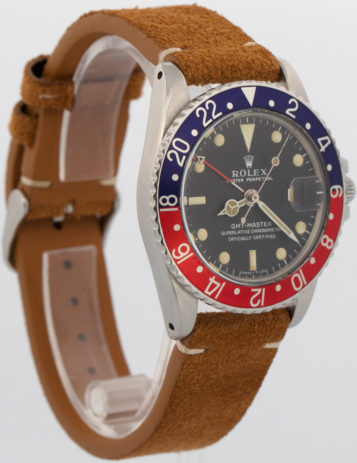 Vintage 1967 Rolex GMT-Master 1675 Pepsi Red Blue Steel Long-E MK1 40mm Watch