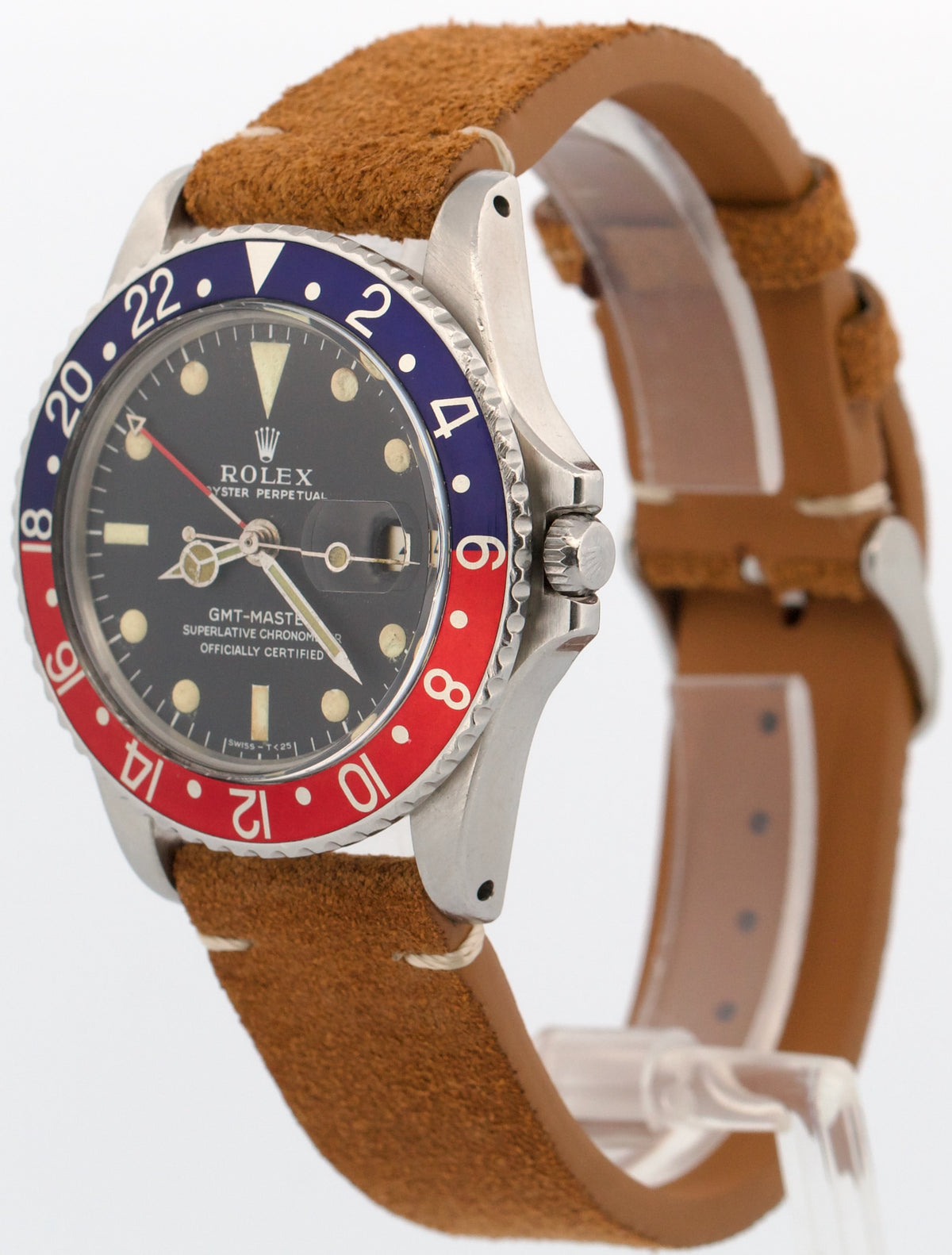 Vintage 1967 Rolex GMT-Master 1675 Pepsi Red Blue Steel Long-E MK1 40mm Watch