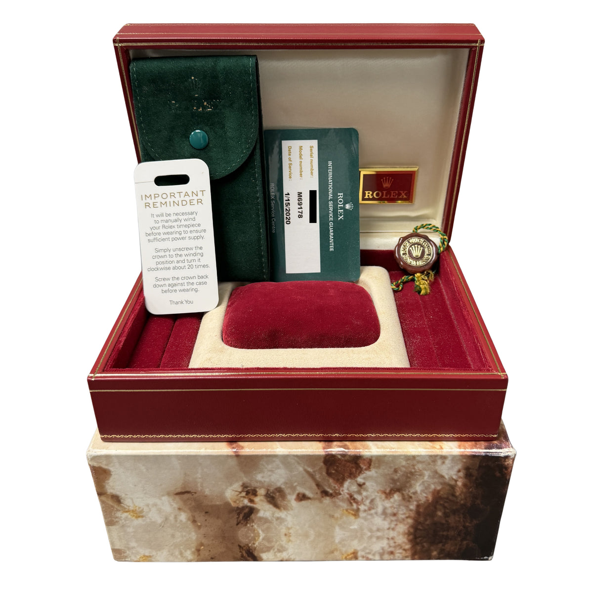 2020 RSC Vintage Rolex Datejust 69178 18k President Champagne Diamond Watch Box