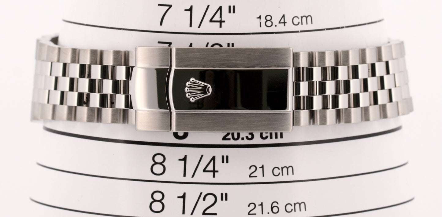 2022 PAPERS Rolex DateJust RHODIUM Stainless Steel 41mm JUBILEE Watch 126300 BOX